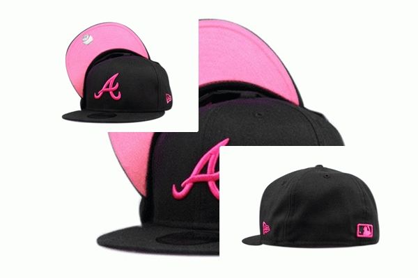 ATLANTA BRAVES BASIC BLACK/PINK NEW ERA CAP